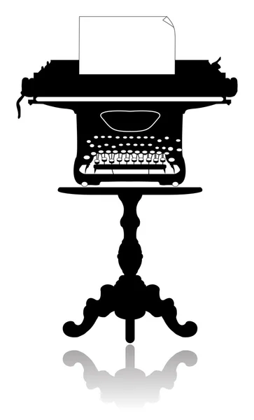 コーヒー テーブルの上のタイプライター — ストックベクタ