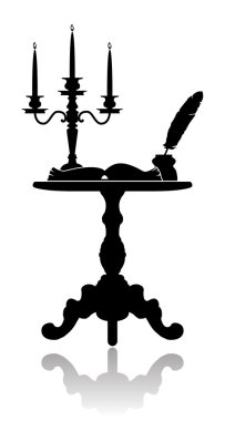 Coffee table with a candelabrum clipart