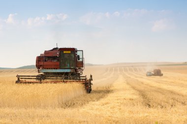 Grain harvester combine clipart