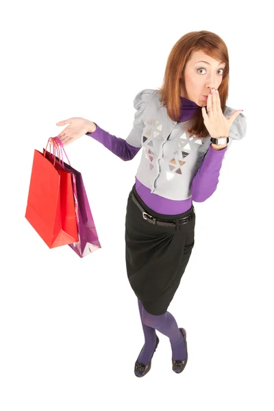 Young woman with bags — Stock Photo, Image