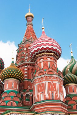 St. Basil's Cathedral in Moscow on red square clipart