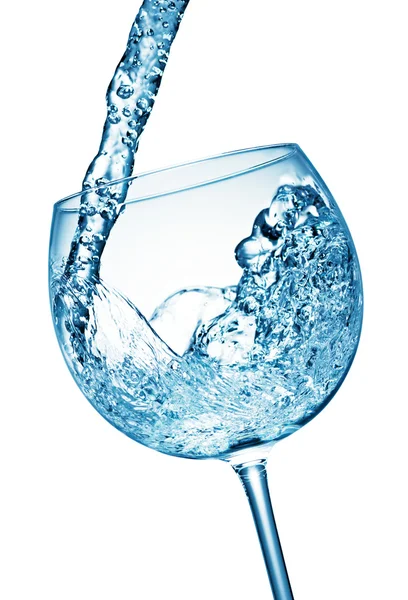 Glass of cool splashing water