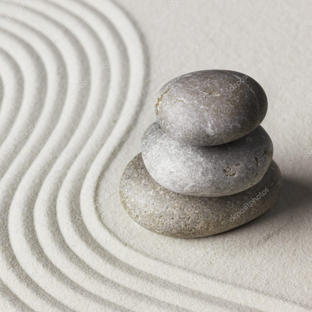 Zen stone in the sand — Stock Photo © Irochka #5916042