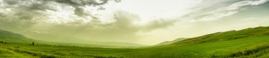 Panoramic mountain landscape clipart