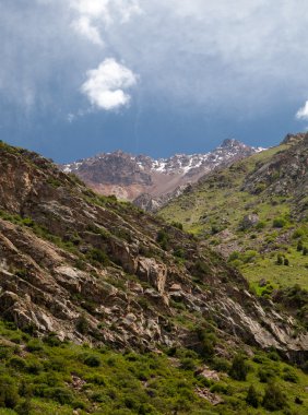 dikey yatay dağlar. belagorka gorge, Kırgızistanmontañas del paisaje vertical. Barranco de belagorka, Kirguistán