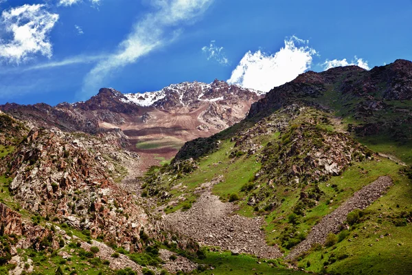 Гірський краєвид в hdr. Belagorka ущелині, Киргизстан — стокове фото