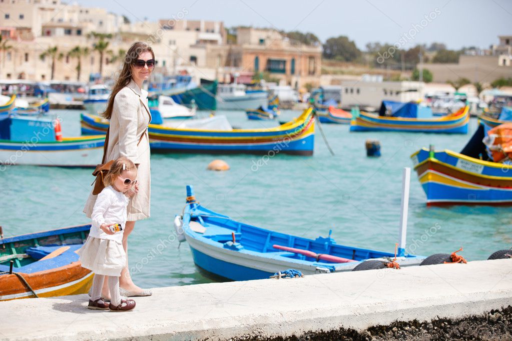 Mother and daughter in Malta