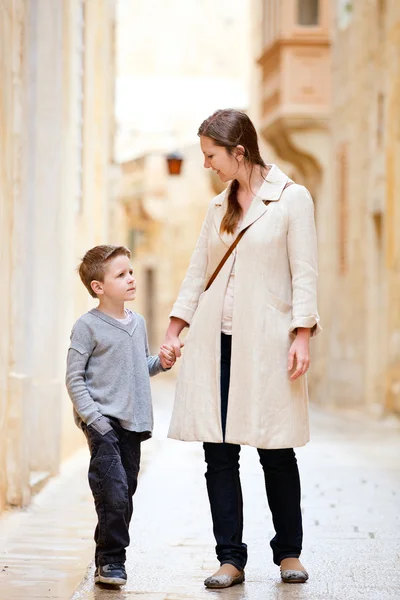 Mother and son outdoors — Stock Photo, Image
