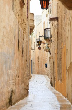 Mdina narrow street clipart