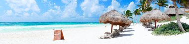 Caribbean beach panorama clipart