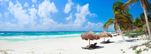 Karaibska plaża panorama — Zdjęcie stockowe