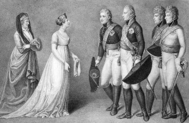 Frederick William and Louisa of Prussia romance scene clipart