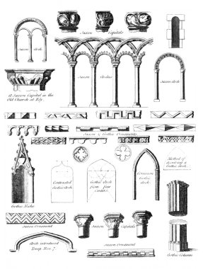 Saxon and Gothic Architecture clipart