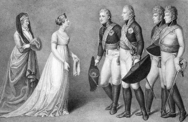 Frederick William and Louisa of Prussia romance scene — Stock Photo, Image