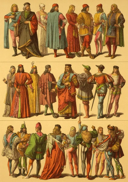 15 世纪意大利服装 — 图库照片