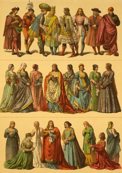 Costumes Italiens du 15ème siècle — Photo