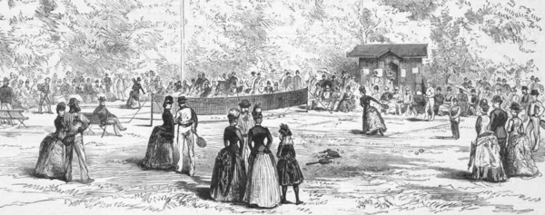 Теніс 19-го століття в Німеччині — стокове фото