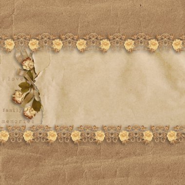 Vintage background with roses clipart