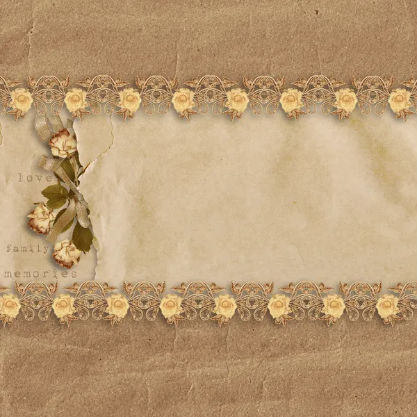 Vintage background with roses — Stock Photo, Image