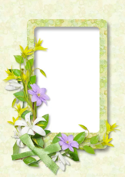Framework for photo with flowers — Stock Photo, Image
