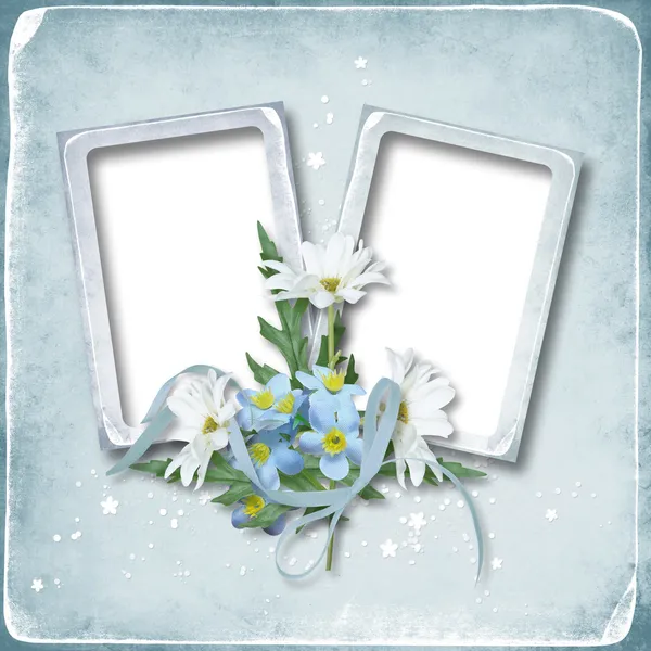 Photo Frame with flowers — Stock Photo, Image