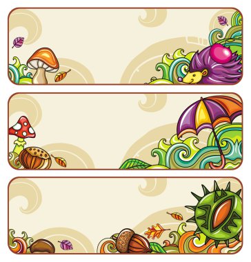 Vector set of decorative autumnal banners.2 clipart