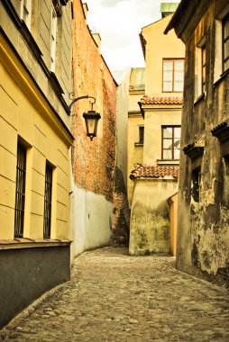 Narrow European street clipart