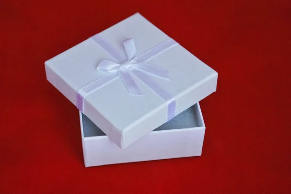 White gift box isolated on white — Stock Photo, Image