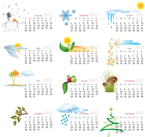 Calendar 2012 — Stock Vector