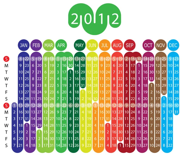 Kalendář 2012 — Stockový vektor