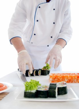 Sushi preparation clipart