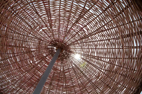 stock image View inside the beach umbrella