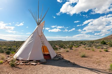 Teepee in american prairie clipart