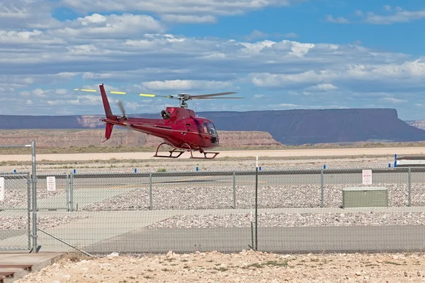 Helicopter starting from restricted area — Stock Photo, Image