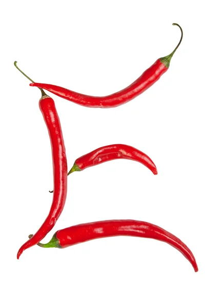 E brief gemaakt van chili — Stockfoto