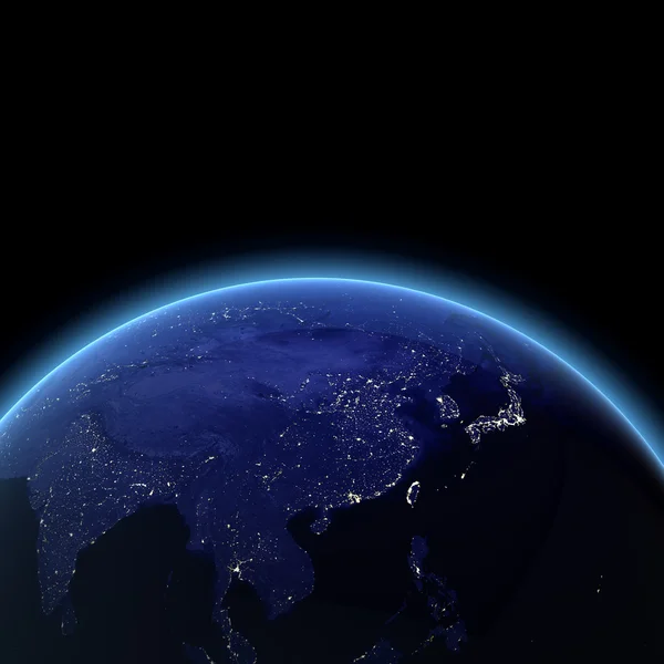 Azië vanuit de ruimte — Stockfoto