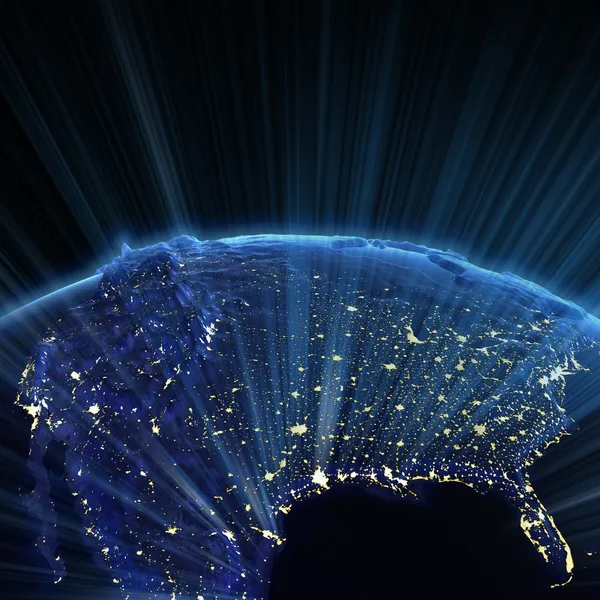USA and Canada city lights — Stock Photo, Image
