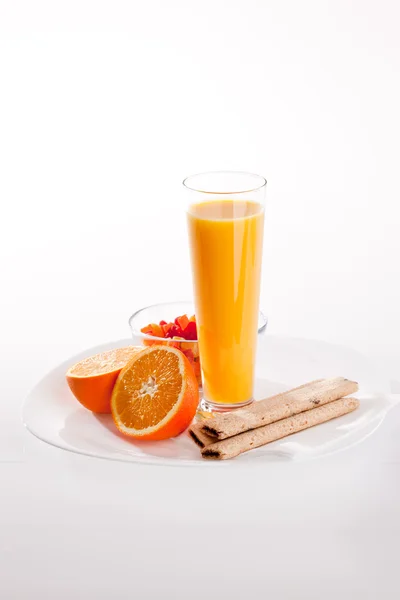 Narancs és péksütemény — Stock Fotó
