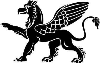 Standing griffin clipart