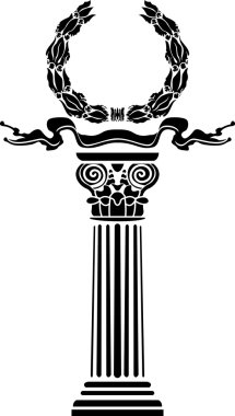 Column with a laurel wreath the concept a victory