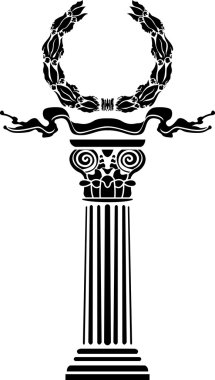 Column with a laurel wreath the concept a victory clipart