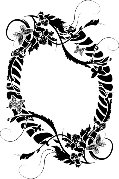 Bordure de fleurs filigrane — Image vectorielle