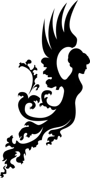 Fantasia angelo silhouette — Vettoriale Stock