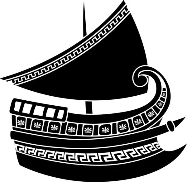 Грецька корабель трафарет — стоковий вектор