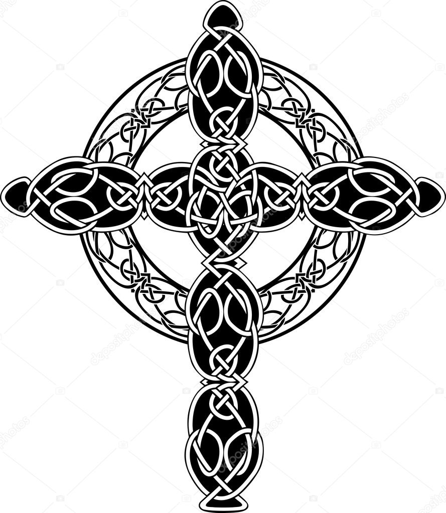 Knotted celtic cross stencil