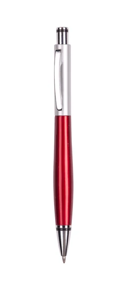 Roter Stift isoliert auf weißem Papier — Stockfoto