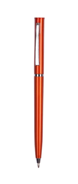 Caneta rollerball laranja isolado com caminho — Fotografia de Stock