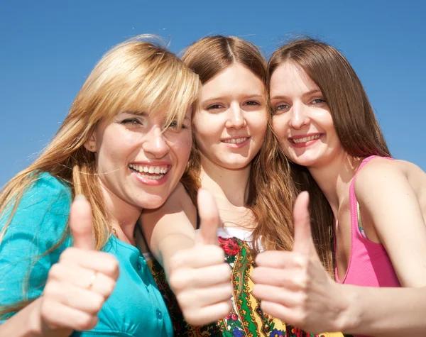 Young girls express positivity — Stock Photo, Image
