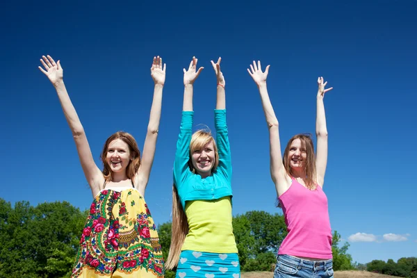 Young girls express positivity — Stock Photo, Image