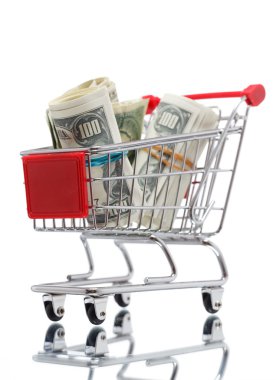 Market cart with money clipart